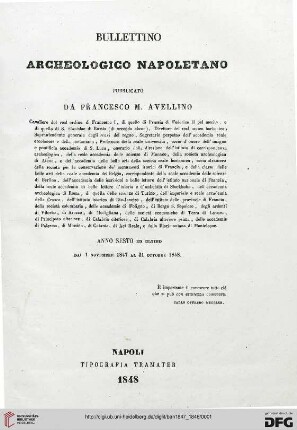 6: Bullettino archeologico Napoletano