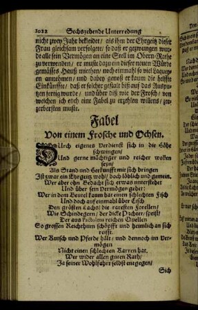Fabel Von einem Frosche und Ochsen.