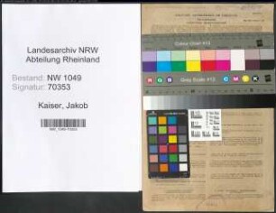 Entnazifizierung Jakob Kaiser , geb. 07.06.1914 (Sekretaer)