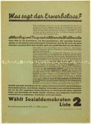 Aufruf der SPD zur Leipziger Stadtverordnetenwahl 1932