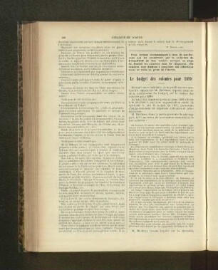 Le budget des colonies pour 1898.