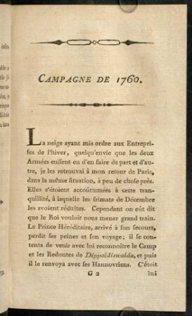 99-196, Campagne de 1760.