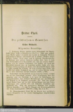 Dritter Theil. Die geschlossenen Gewässer