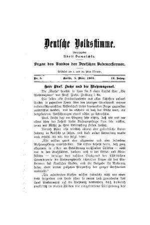 Herr Prof. Luchs und die Wohnungsnot
