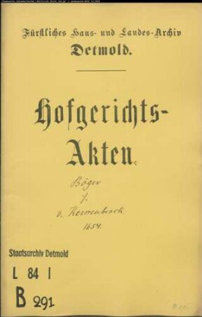 Böger, Johann Henrich, Dr. jun. gegen Philipp von Kerssenbrock - Schuldforderung