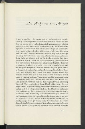 Die Nacht vor dem Abschied