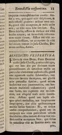 11-22, Benedictio Vespertina; ...