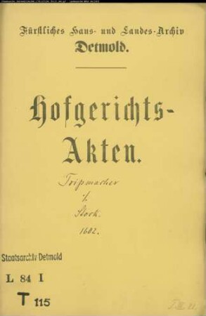 Trippemacher, Kord gegen Henrich Stock zu Brokhausen - Schuldforderung