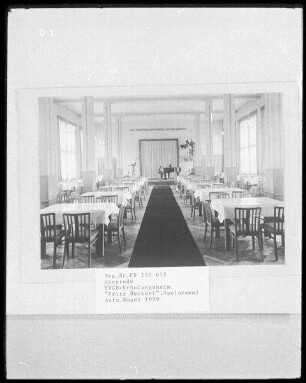 Gernrode, Erholungsheim des Freien Deutschen Gewerkschaftsbundes (FDGB) "Fritz Heckert", Speisesaal