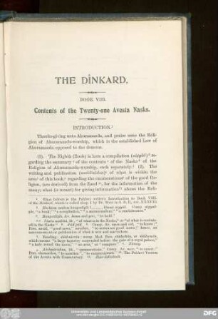 The Dînkard. Book VIII. Contents of the Twenty-one Avesta Nasks.