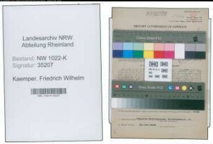 Entnazifizierung Friedrich Wilhelm Kaemper , geb. 27.03.1872 (Werkmeister)