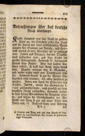 425-435, Kaiser Heinrich trat das Reich im groesten ...