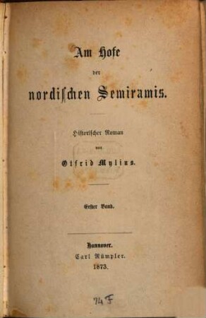 Am Hofe der nordischen Semiramis : historischer Roman