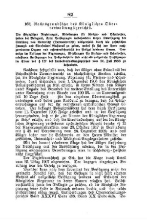 Rechtsgrundsätze des Königlichen Oberverwaltungsgerichts : [E. Öffentliches Volksschulwesen]