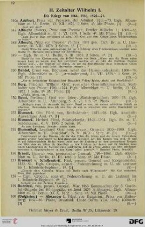 II. Zeitalter Wilhelm I. (Nr. 146a-272)