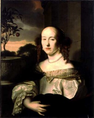 Bildnis einer Dame, halbe Figur nach links