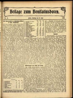 Zweite Ausgabe vom Sonntag, den 27. Juni 1909.
