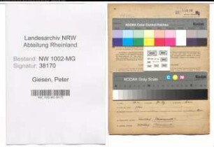 Entnazifizierung Peter Giesen , geb. 24.09.1910 (Mechaniker)
