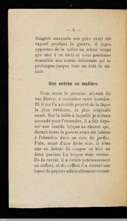 Une entrée en matière