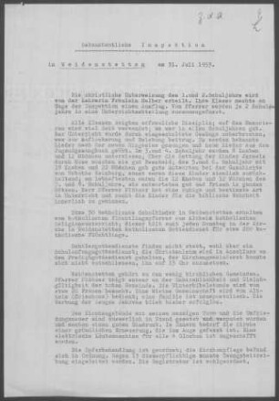 Weidenstetten: Inspektionsbericht 1953