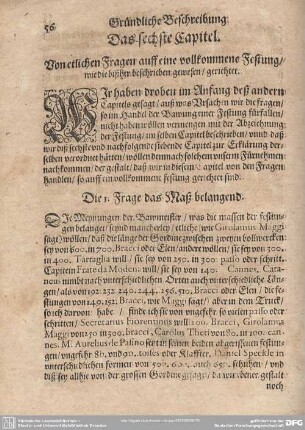 Von etlichen Fragen auff eine vollkommene Festung/wie die bißher beschrieben gewesen/gerichtet.