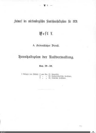 Staatshaushaltsplan 1929, Heft 5