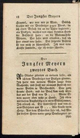 Der Jungfer Meyern zweytes Buch.