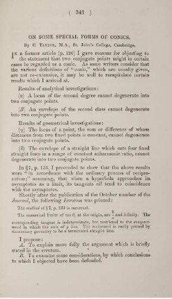 On some special forms of conics.
