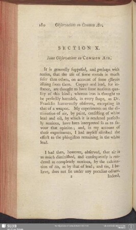 Section X. Some Observations on Common Air