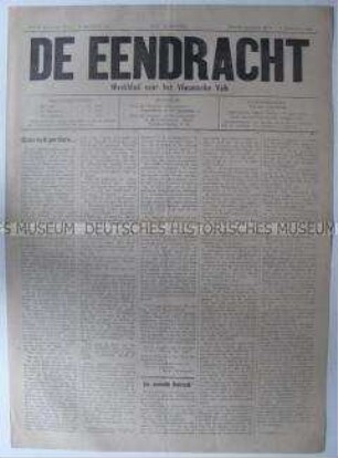 Belgisch-flämische Wochenzeitung "De Eendracht"