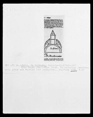 Paris, Église de la Sorbonne, Schnitt durch die Kuppel