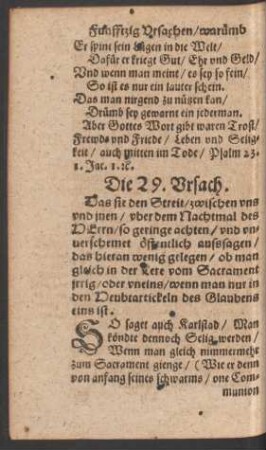 Die 29. Ursach.