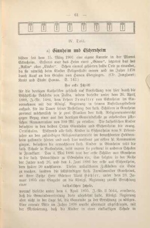 IV. Teil. Ginnheim und Eschersheim