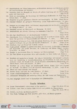Textile Arbeiten (Nr. 798-842)