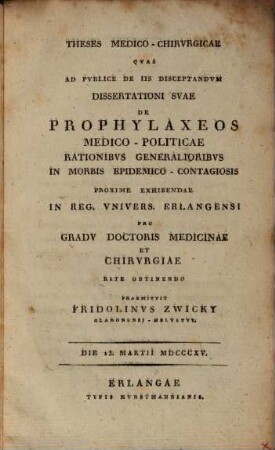 Theses medico-chirurgicae