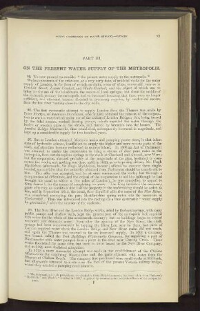 Part III. On the Present Water Supply of the Metropolis.