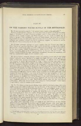Part III. On the Present Water Supply of the Metropolis.