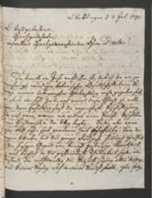 Brief von Jacob Friedrich Wilhelm Demler an Johann Jacob Kohlhaas
