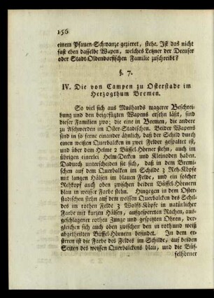 IV. Die von Campen zu Osterstade im Herzogthum Bremen.