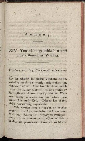 Einiges von ägyptischen Kunstwerken.