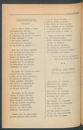 Decadencia : (Tango)