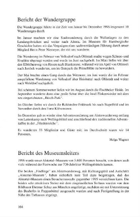 Bericht der Wandergruppe