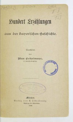 Hundert Erzählungen aus der bayerischen Geschichte