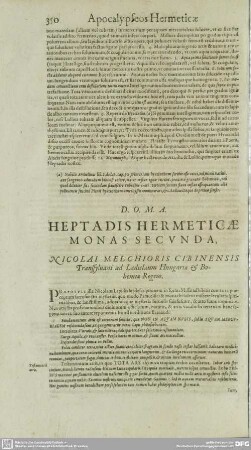 HEPTADIS HERMETICAE MONAS SECVNDA,