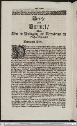 Vorrede Uber Samuel, Oder: Uber die Auslegung und Betrachtung der Bücher Samuelis