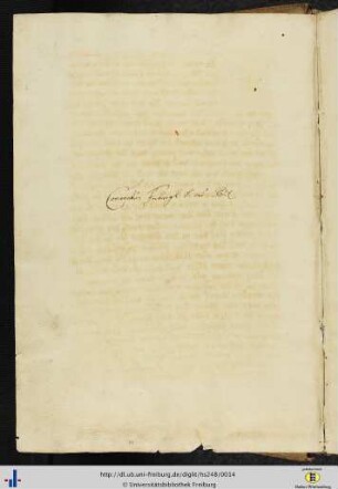 [6v] Besitzvermerk des Freiburger Dominikanerklosters (17. Jh.).