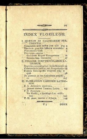 Index Florilegii.