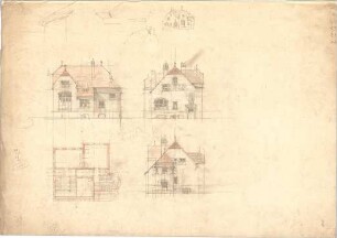 Pfann, Paul; München, Müllerstr. 9; Haus Rothmüller - Grundriss, Ansichten
