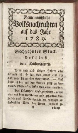 Sechzehntes Stück