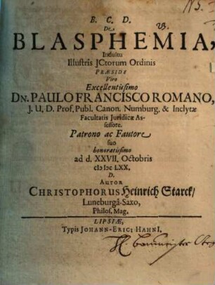 De blasphemia